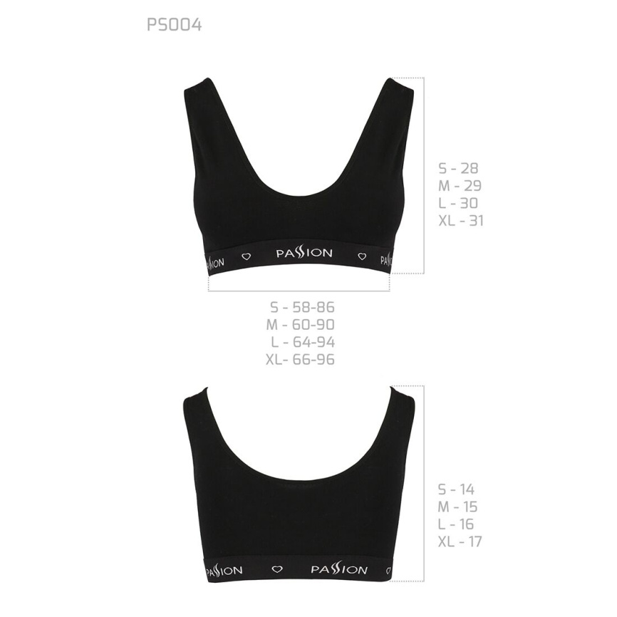 Спортивний топ з широкою гумкою Passion PS004 TOP S, black фото 6