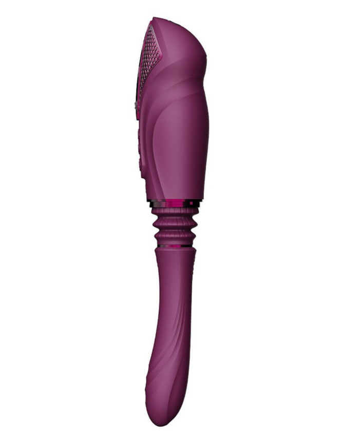 Компактна смарт секс-машина Zalo – Sesh Velvet Purple, 2 насадки, пульт ДК, кристал Swarovski фото 6