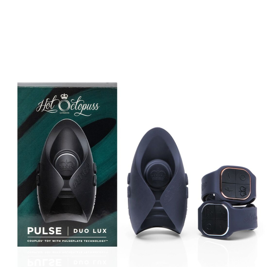 Іграшка для пар Hot Octopuss PULSE DUO LUX, пульсація+вібрація, використання без рук, 2 пульти фото 11