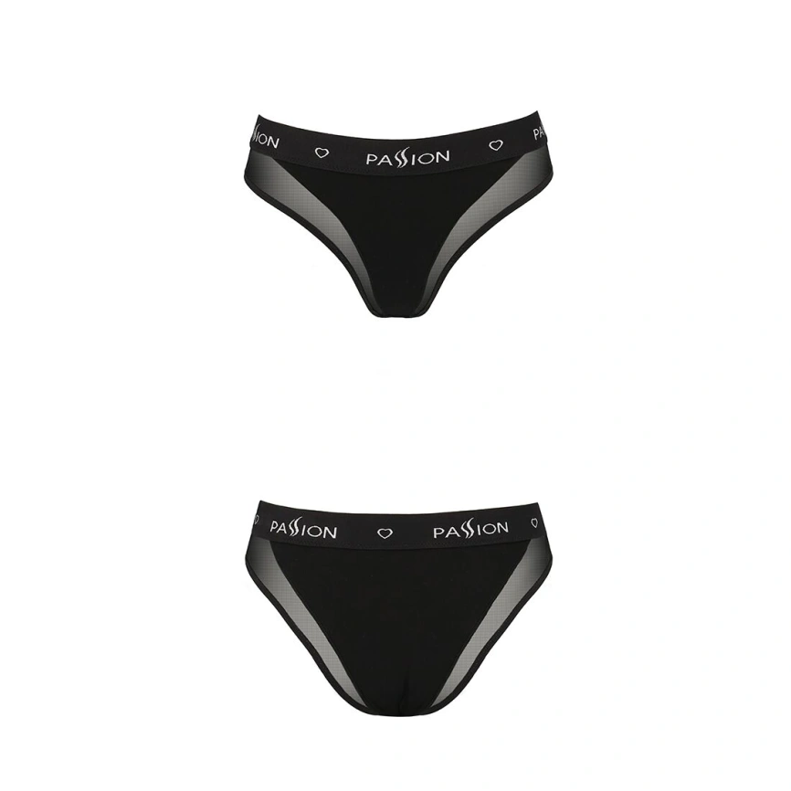Трусики с прозрачной вставкой Passion PS002 PANTIES L, black фото 12