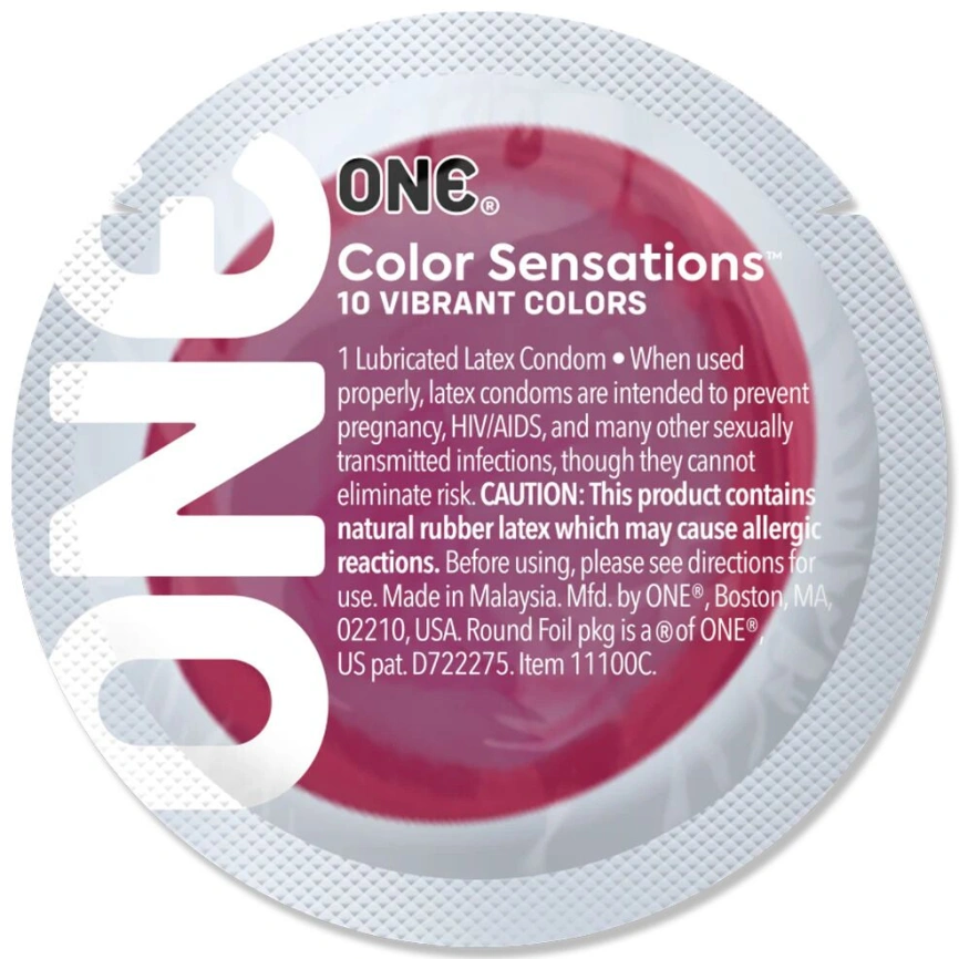 Презерватив ONE Color Sensations ONE likes it hot, 1 шт, красный, гладкий, со смазкой фото 2