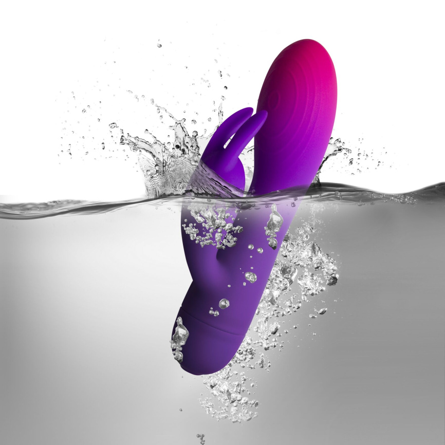 Вібратор-кролик Rocks Off Glo Girl – Rabbit, 2 мотори, 10 режимів, на батарейках фото 4