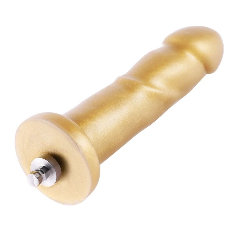 Золотой фаллоимитатор Hismith 6.8″ Golden Silicone Dildo, система KlicLok фото 1