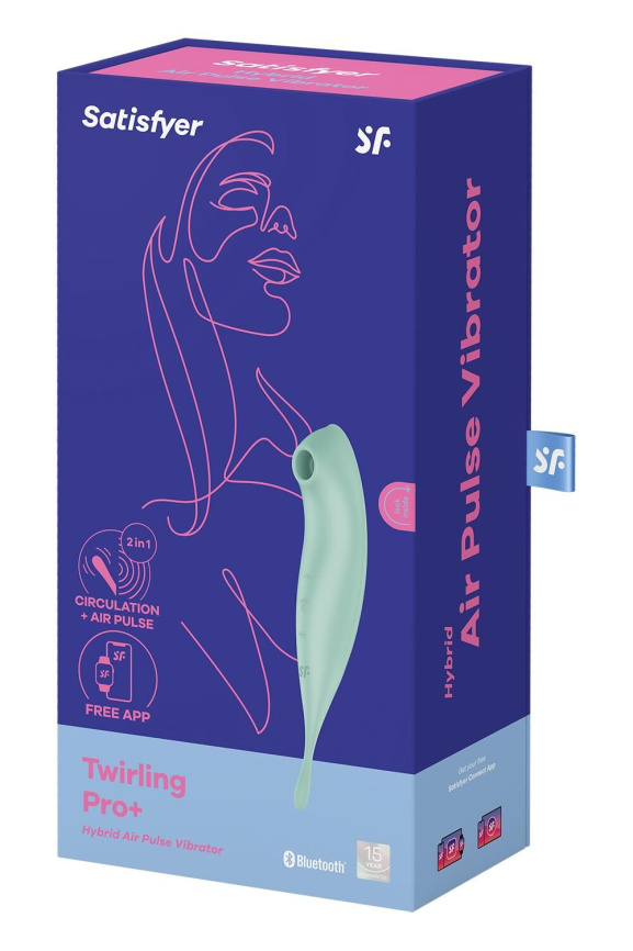Смарт-вібратор для клітора з вакуумною стимуляцією Satisfyer Twirling Pro+ Mint фото 7