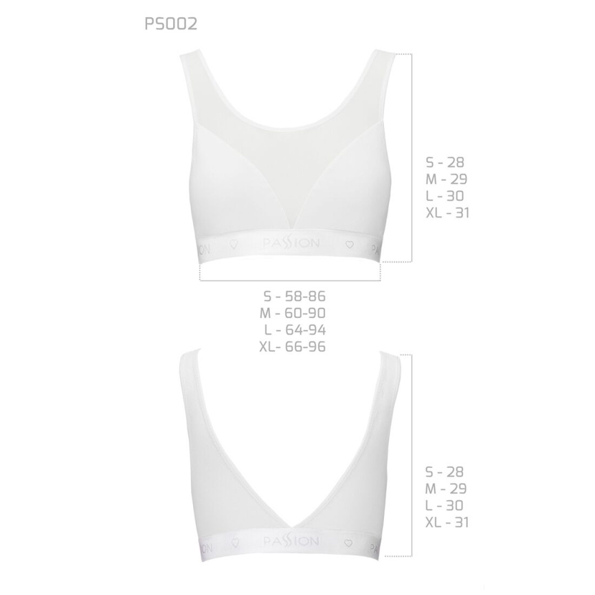Топ з прозорою вставкою Passion PS002 TOP M, white фото 5