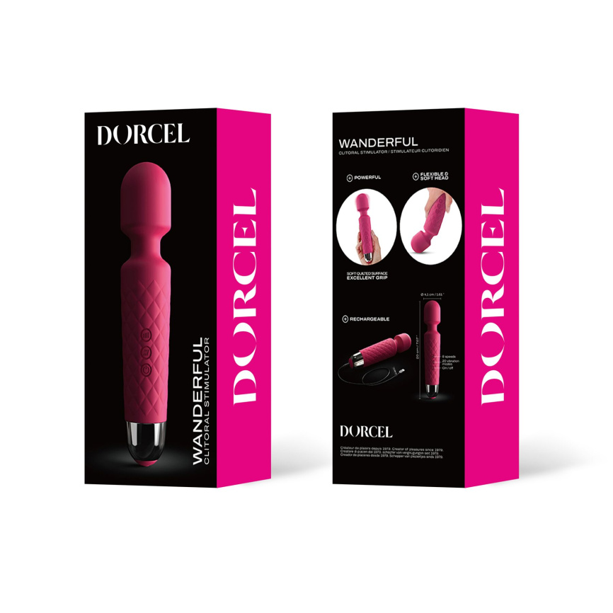 Мінівібромасажер Dorcel Wand Wanderful Magenta потужний, водонепроникний фото 4