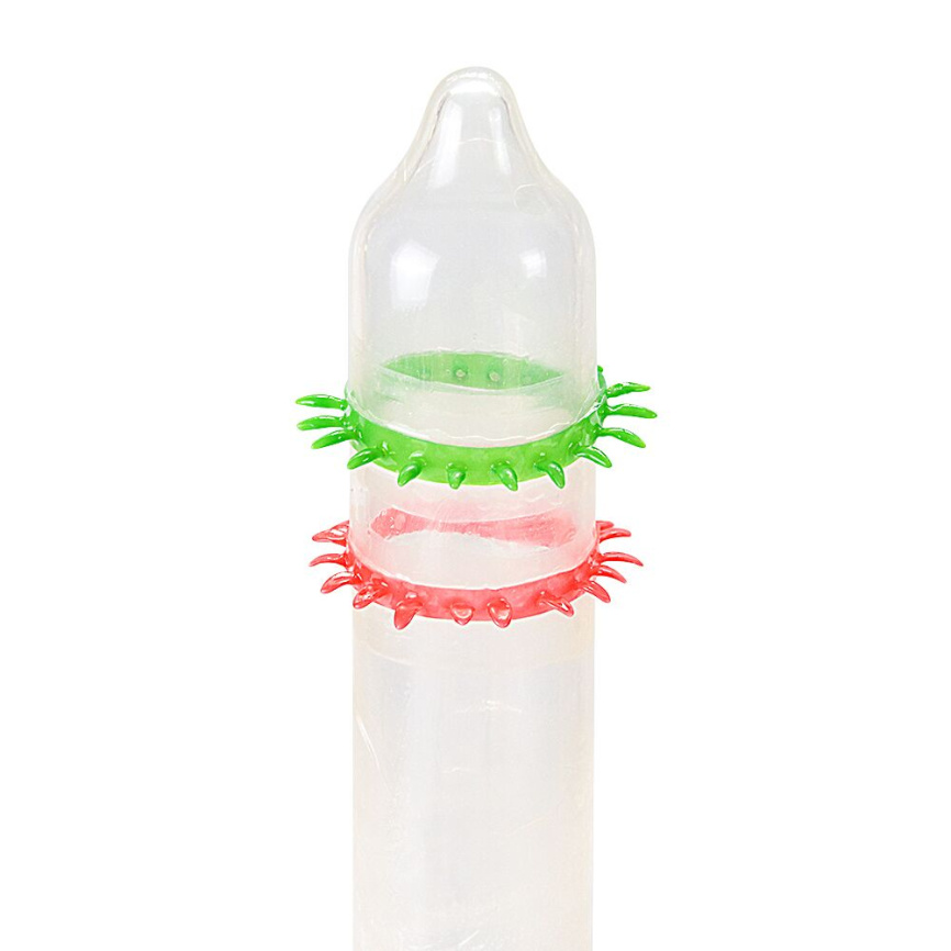 Насадка на член Recare Spike Condom Green (презерватив з рядами шипів) фото 2