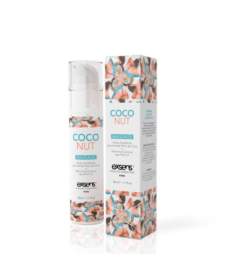 Масажна олія EXSENS Coconut 50 мл розігрівальна, без цукру, без парабенів, їстівна фото 7