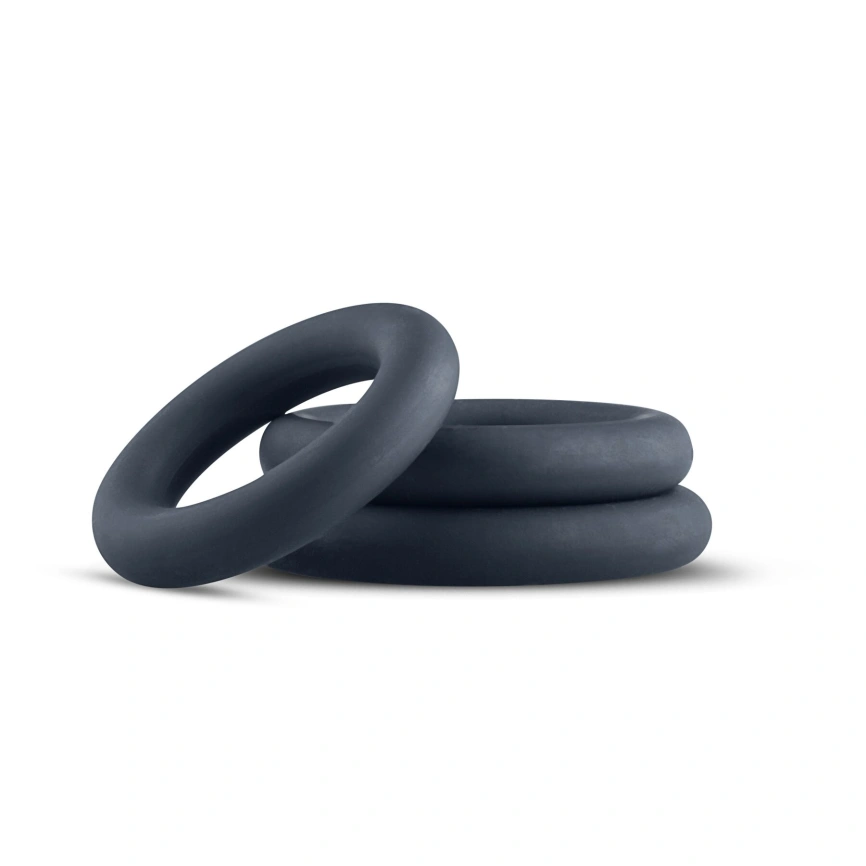 Набор эрекционных колец Boners 3-Piece Cock Ring Set – Grey, 3; 3,3 и 4,4 см фото 1