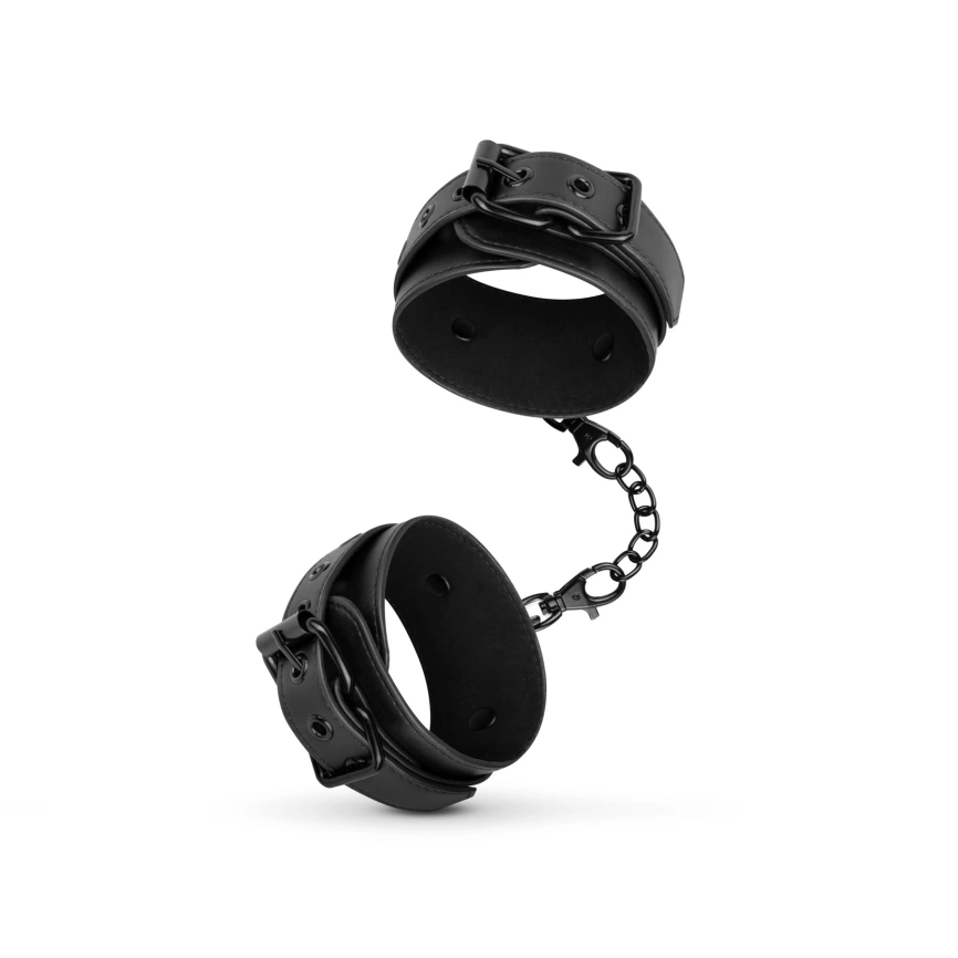 Наручники Bedroom Fantasies: Faux Leather Handcuffs One Size, черные фото 1