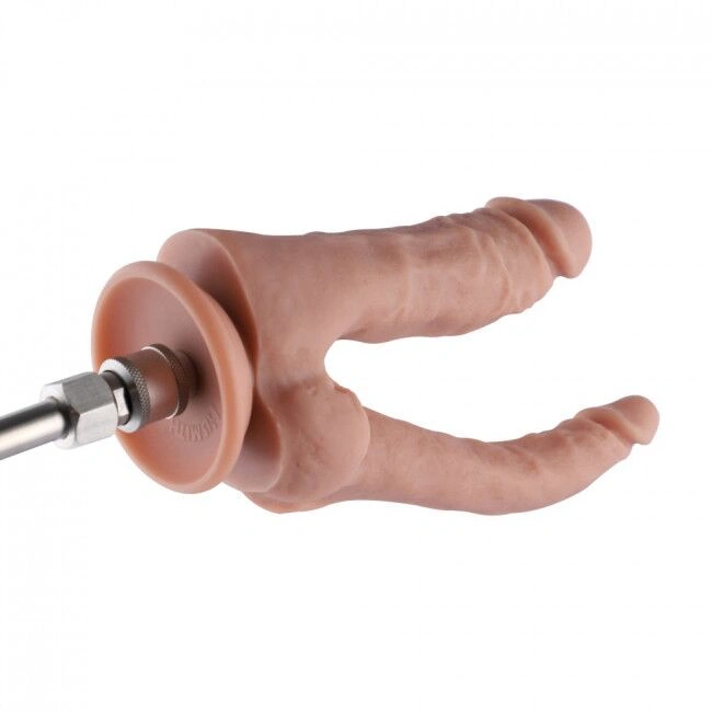 Двойной фаллоимитатор для секс-машин Hismith Double Penetrator, 9.8″, KlicLok и присоска фото 6