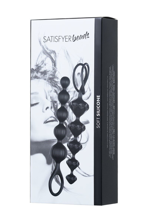 Набір анальних намистин Satisfyer Beads Black, силікон, макс. діаметр 3,3 см та 3,5 см фото 5