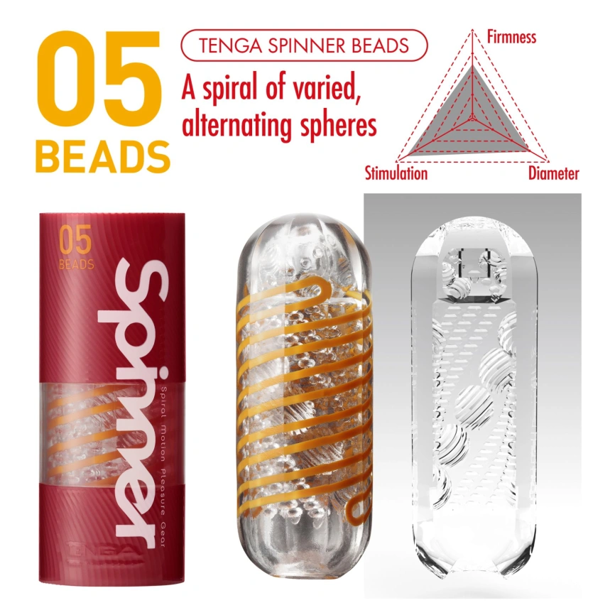 Мастурбатор Tenga Spinner 05 Beads с упругой стимулирующей спиралью внутри фото 4