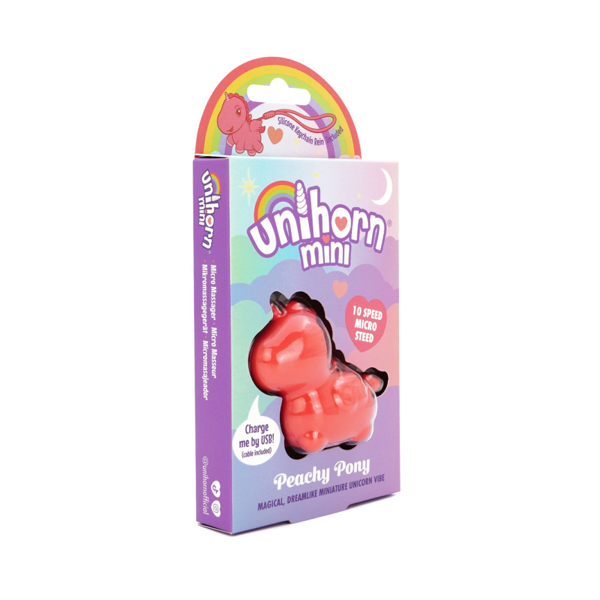 Вібратор-мінієдиноріжка Unihorn Mini – Peachy Pony, брелок з вібрацією, 10 режимів фото 3