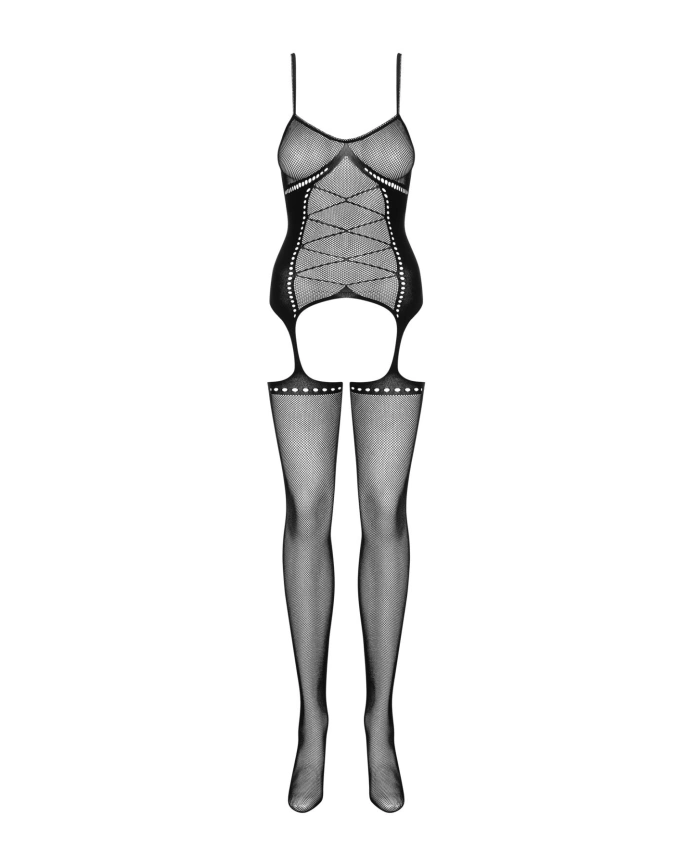 Бодистокинг Obsessive Bodystocking G314 S/M/L, имитация корсета и корсетной шнуровки фото 5