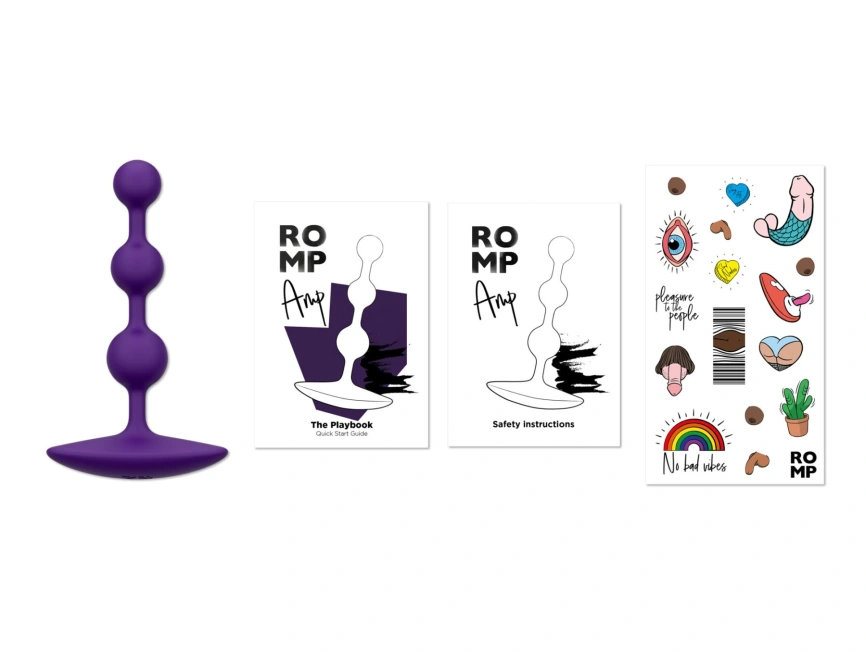 Анальные бусы Romp Amp Dark Purple, силикон, макс. диаметр 2,6 см фото 5