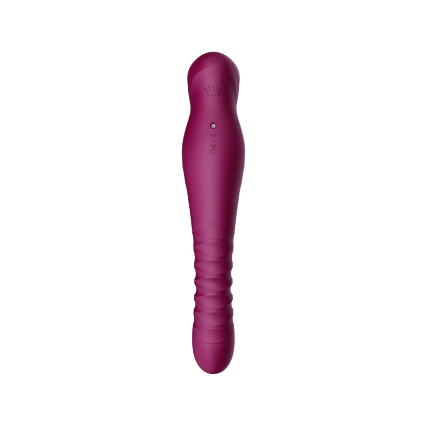 Смартвибратор-пульсатор Zalo — King Velvet Purple, кристалл Swarovski фото 3