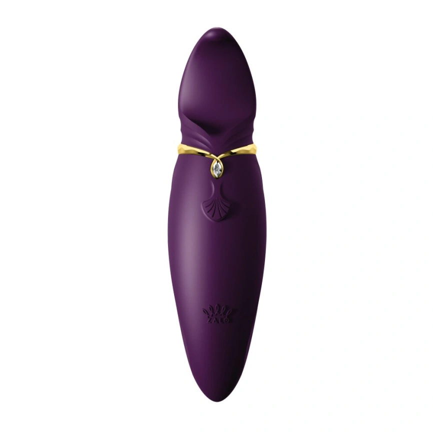 Вибратор 2в1 с язычком Zalo — Hero Twilight Purple, кристалл Swarovski фото 4