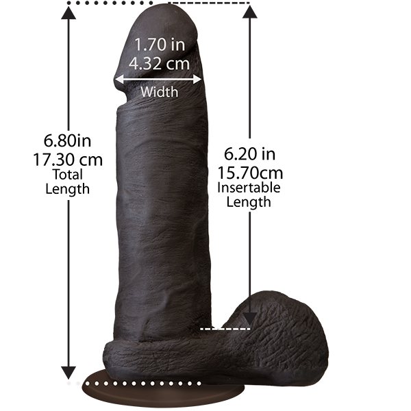Фалоімітатор Doc Johnson The Realistic Cock 6 inch Black - ULTRASKYN, Vac-U-Lock, діаметр 4,3 см фото 2