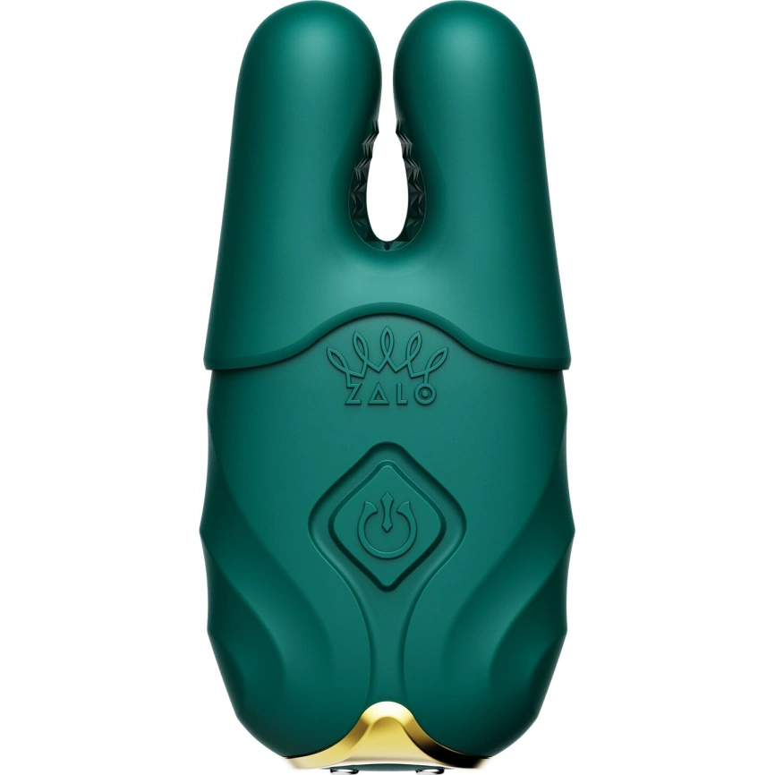 Смартвибратор для груди Zalo - Nave Turquoise Green, пульт ДУ, работа через приложение фото 3