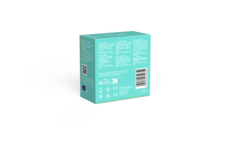 Смарт-вибратор для пар We-Vibe Sync Lite Aqua, 10 виброрежимов, можно совмещать с проникающим сексом фото 10