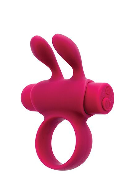 Ерекційне віброкільце S Pleasures Premium Rabbit Ring, рожеве, зі знімною віброкулею та вушками фото 1