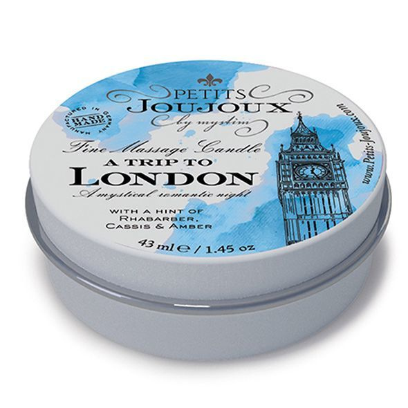 Масажна свічка Petits Joujoux - London - Rhubarb, Cassis and Ambra (43 мл) з афродизіаками фото 1