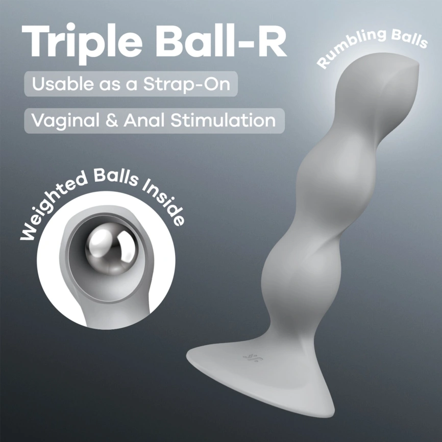Анальный стимулятор-бусины Satisfyer Triple Ball-R Grey фото 7