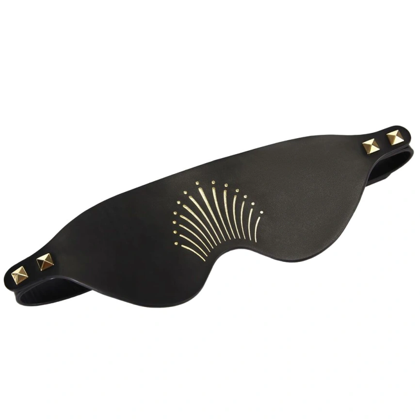 Роскошная маска на глаза Zalo Blindfolds Black, натуральная кожа фото 2