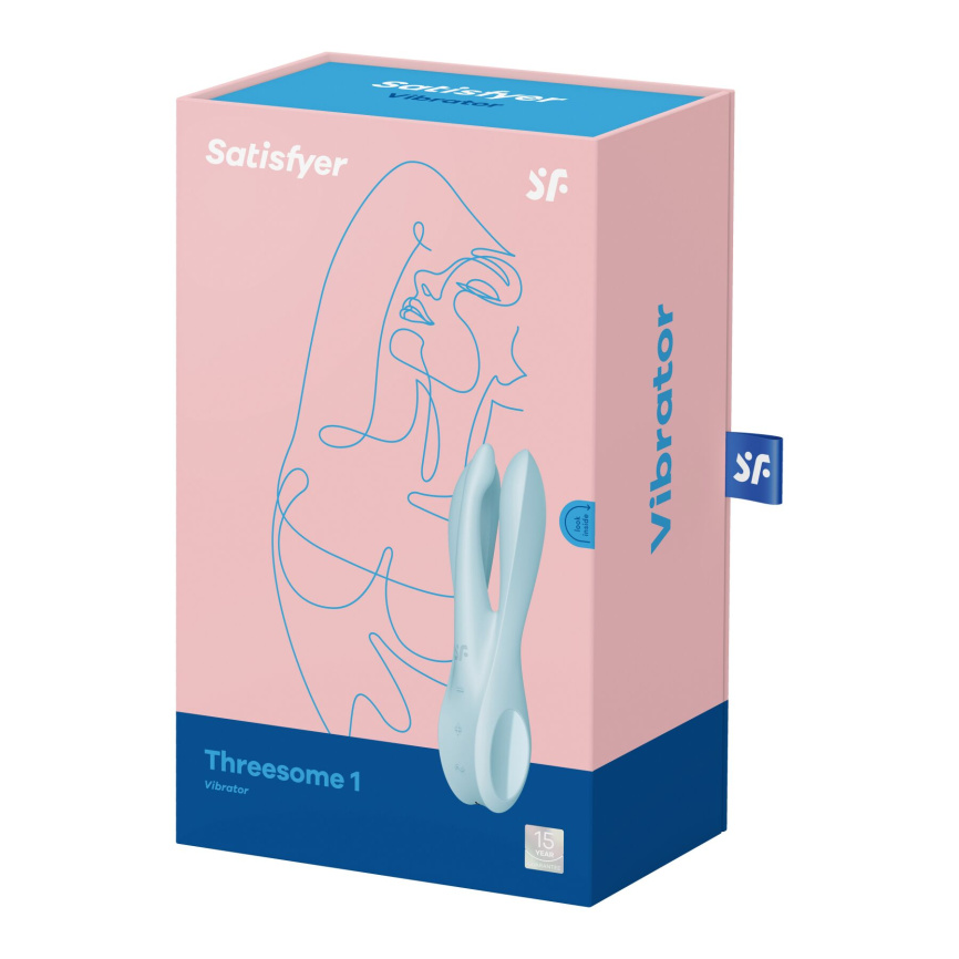 Кліторальний вібратор Satisfyer Threesome 1 Light Blue з трьома гнучкими пальчиками фото 7