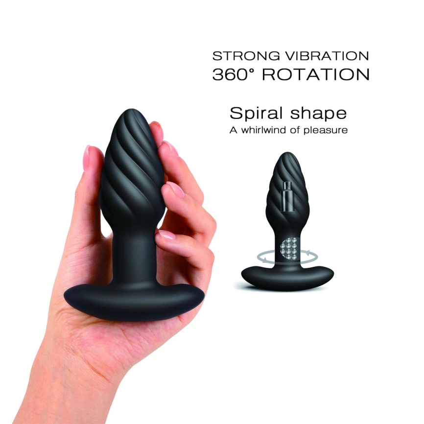 Анальная пробка с вибрацией и жемчужным массажем Dorcel Spin Plug, макс. диам. 3,8 см, пульт ДУ фото 2
