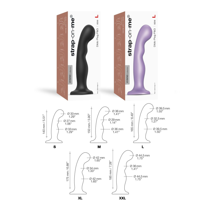 Насадка для страпона Strap-On-Me Dildo Plug P&G Lilas Metallic L фото 4