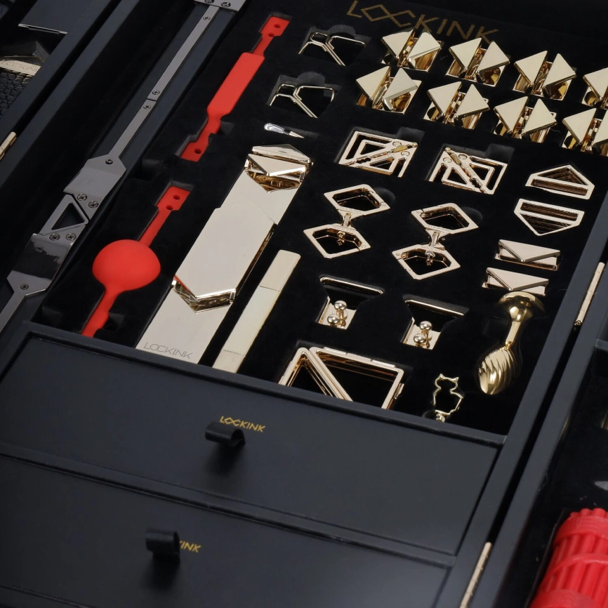 БДСМ-набор LOCKINK All-in-1 BDSM Play Kit, черный, кожа с тиснением, предметы для бондажа, шибари, ваксплея фото 3