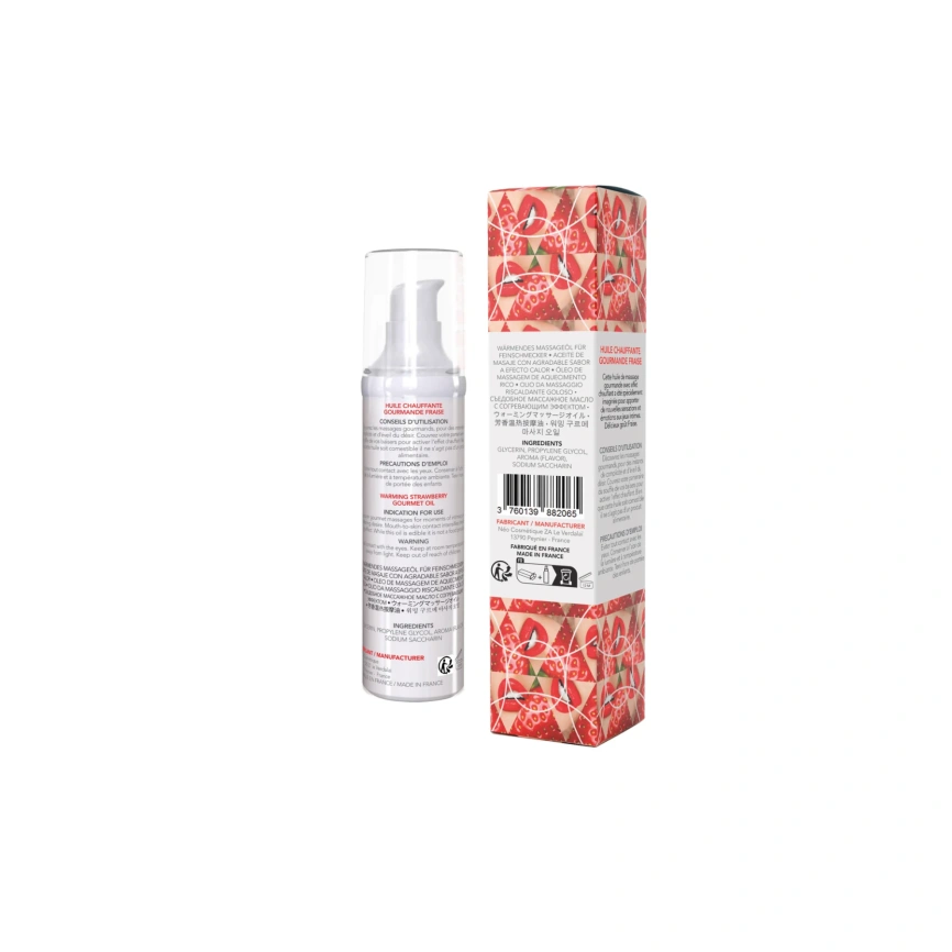 Массажное масло EXSENS Strawberry 50 мл разогревающее, без сахара, без парабенов, съедобное фото 3