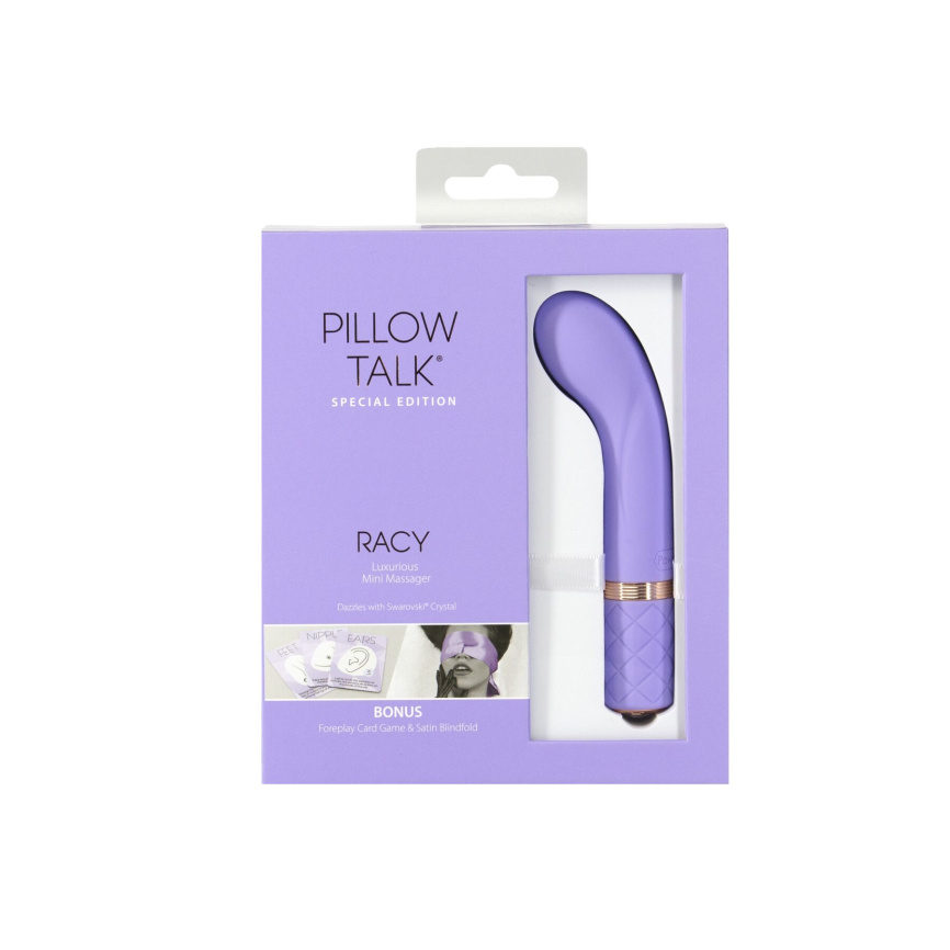 Розкішний вібратор Pillow Talk Racy Purple Special Edition, Сваровскі, пов’язка на очі+гра фото 9
