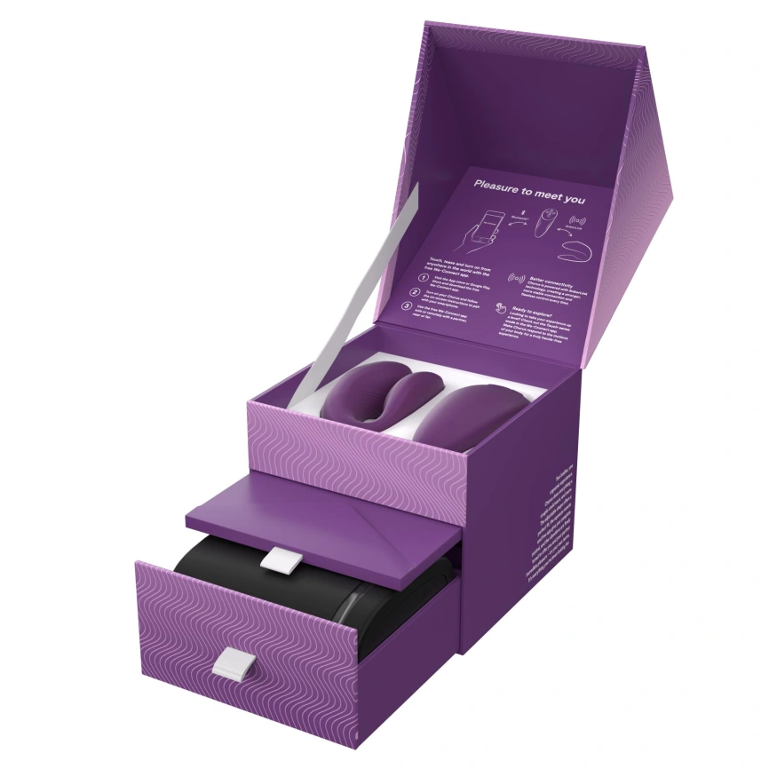 Смарт-вибратор для пар We-Vibe Chorus Purple, сенсорное управление вибрациями сжатием пульта фото 9