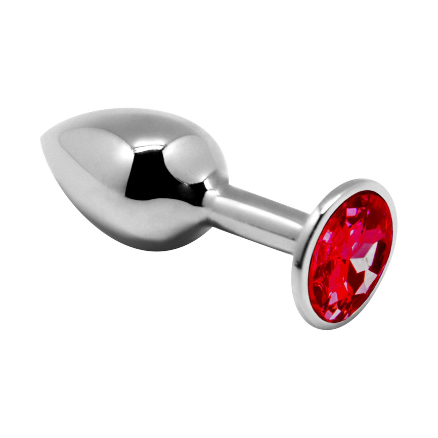 Металева анальна пробка з кристалом Alive Mini Metal Butt Plug Red L фото 1