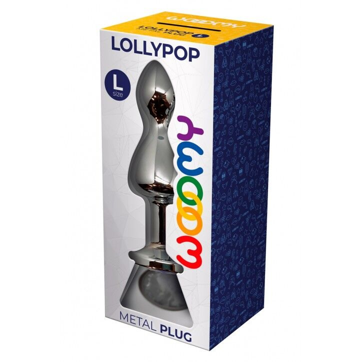 Металева анальна пробка Wooomy Lollypop Double Ball Metal Plug L, діаметр 3,5 см, довжина 10,5 см фото 3