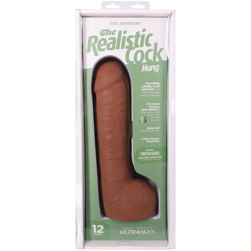 Фалоімітатор Doc Johnson The Realistic Cock ULTRASKYN - 12 Inch Hung with Balls Caramel фото 9