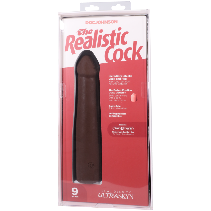 Фалоімітатор Doc Johnson The Realistic Cock ULTRASKYN - 9 Inch Chocolate фото 9