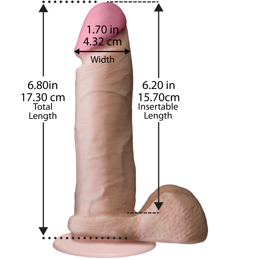 Фалоімітатор Doc Johnson The Realistic Cock 6 inch White – ULTRASKYN, Vack-U-Lock, діаметр 4,3 см фото 3