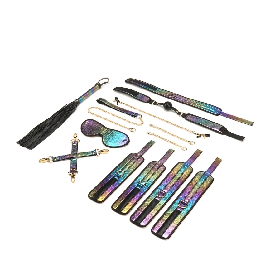 БДСМ-набор Liebe Seele Vivid Rainbow 8 Pieces Set, 8 аксессуаров, экокожа на бархатной основе фото 2