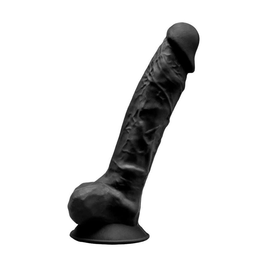 Фаллоимитатор SilexD Tomas Black (MODEL 1 size 9in), двухслойный, силикон+Silexpan, диаметр 4,9см фото 1