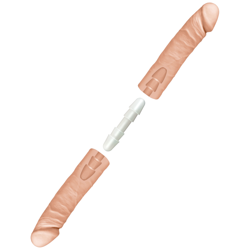 Фалоімітатор подвійний Doc Johnson The D - Double D - 16 Inch - ULTRASKYN, діаметр 4,4 см, Vack-U-Lo фото 3