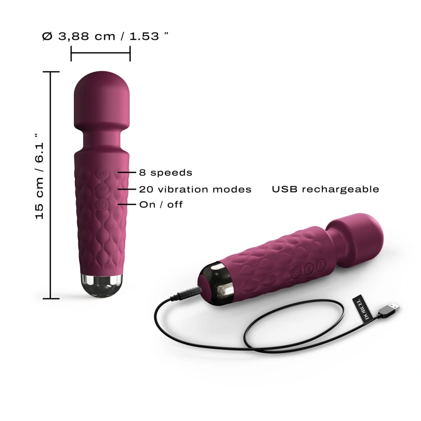 Мини-вибромассажер Dorcel Wand Mini Wanderful Plum фото 2