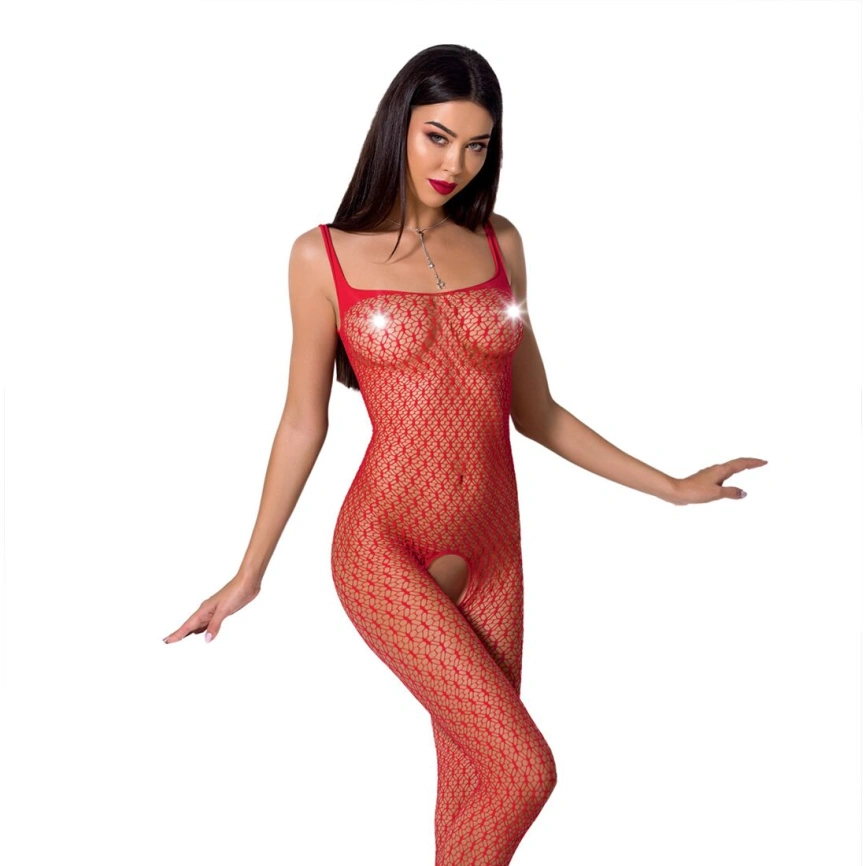 Бодистокинг Passion BS071 red, комбинезон на бретелях фото 8