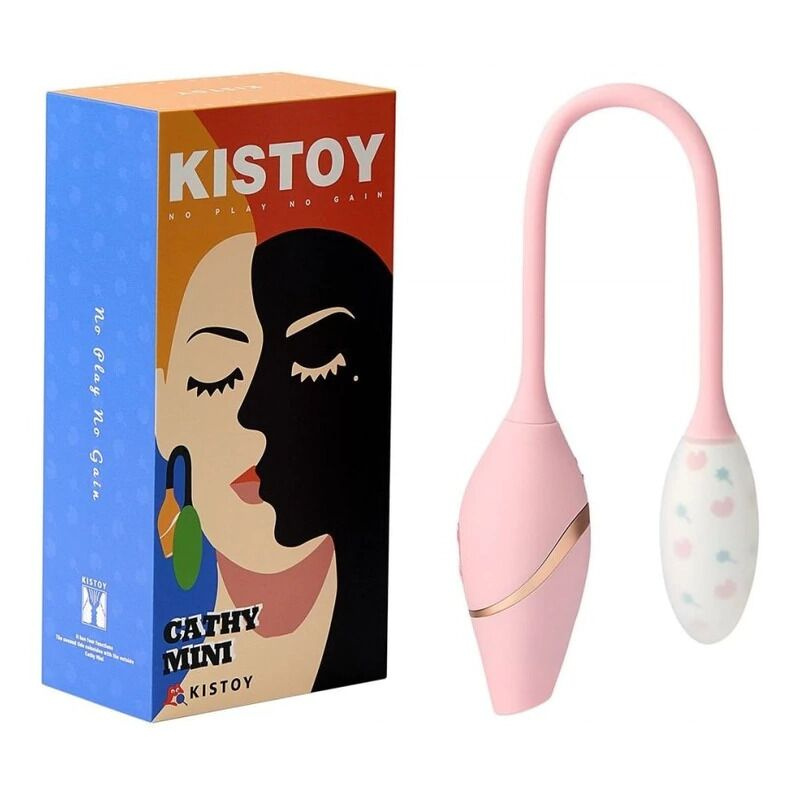 Віброяйце з вакуумним стимулятором KISTOY Cathy Mini на гнучкому зчепленні, підігрів фото 5