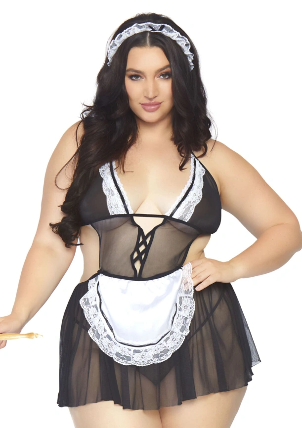 Костюм горничной Leg Avenue Fantasy French Maid XL/XXL, платье, трусики, повязка фото 1