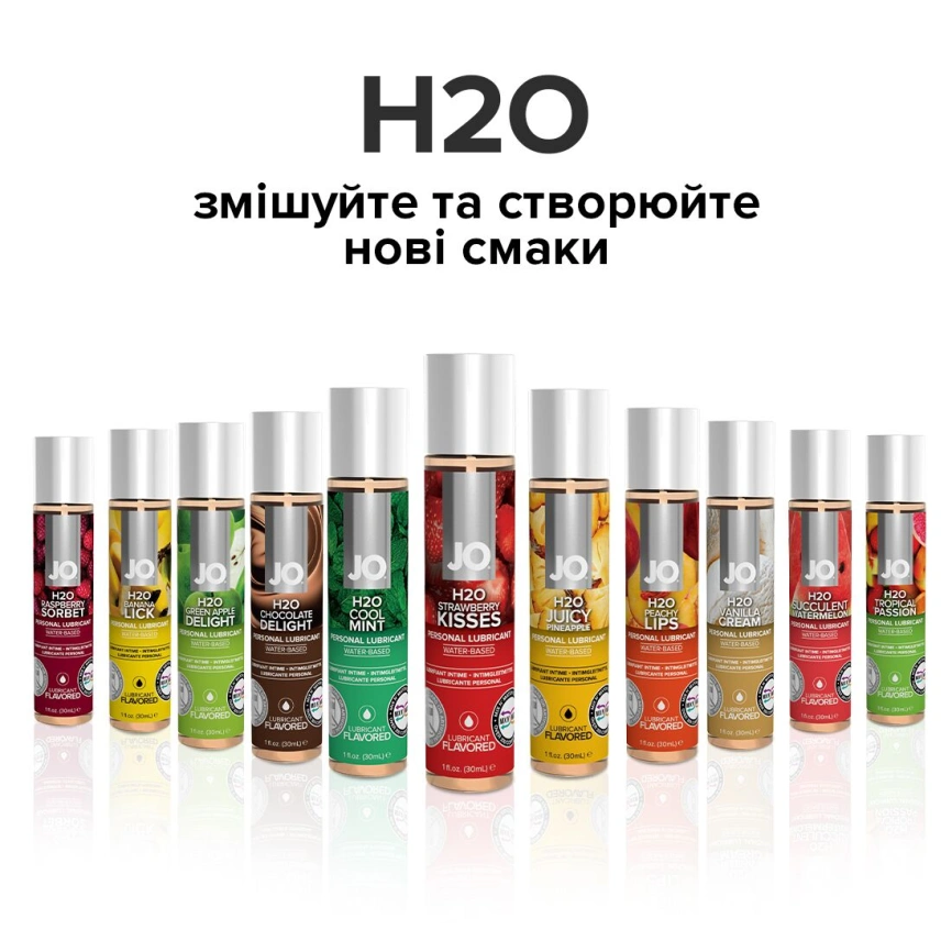 Смазка на водной основе JO H2O — Strawberry Kiss (120 мл) без сахара, растительный глицерин фото 5