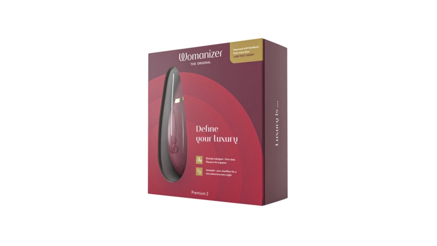 Вакуумный клиторальный стимулятор Womanizer Premium 2 - Bordeaux, функции Autopilot и Smart Silence фото 8